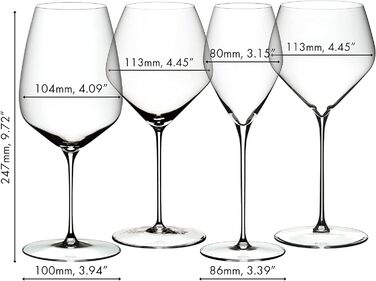 Дегустационный набор бокалов для красного и белого вина, 4 предмета, Veloce Riedel