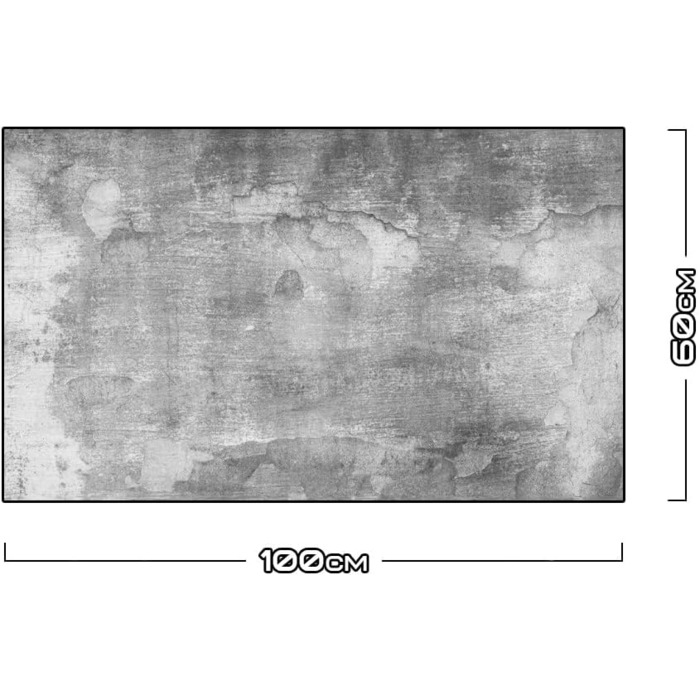 Дизайнерський кухонний фартух з алюмінієвого композиту, кухонний фартух, товщина 3 мм, 60x100 см, (Стара штукатурка стіни сірого кольору)