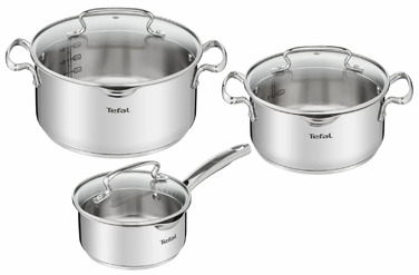 Tefal Набір посуду DUETTO+, 6предметів, нержавіюча сталь, скло