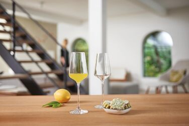 Келихи для рислінгу LEONARDO HOME PUCCINI (набір з 6 шт.) Келихи для вина, стійкі до подряпин (400 мл) Можна мити в посудомийній машині та довговічні Вічні келихи для білого вина Сучасний дизайн Келих для рислінгу Puccini 069540 6 келихів (келих для дижес
