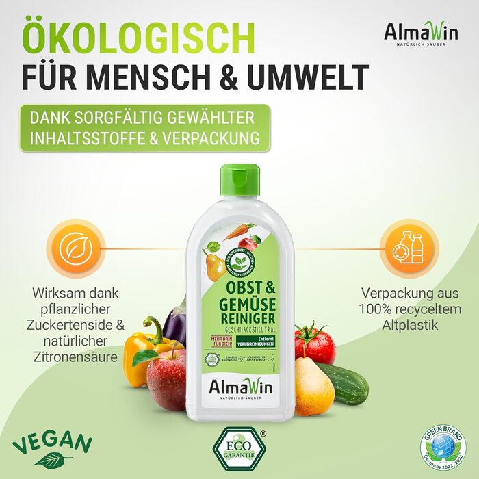 Засоби для миття овочів та фруктів 5 x 500 мл AlmaWin