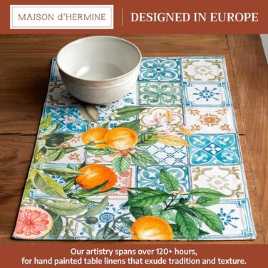Бавовняні килимки для серветок, набір з 4 шт. , декоративні килимки для серветок, пасхальні килимки, що миються, для свят, вечерь, весни, літа (33 см x 48 см) (026 - Цитрус), 39Hermine 100