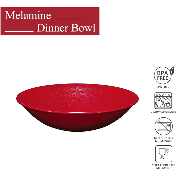 Набір меламінових мисок UP ware, миски у формі квітки для пасти, рису, супу та салату, без BPA, придатні для миття в посудомийній машині, ударостійкі, сині, 17,8 см, 6 предметів (блискучий пил)