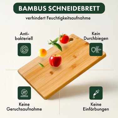 Набір з 6 бамбукових дощок для сніданку Blumtal - 22x14x0,8 см - антибактеріальні дерев&39яні дошки - дошки для сніданку - дошки для перекусу - обробні дошки (22Дx15Ш / 28Дx22Ш / 33Дx22Ш)