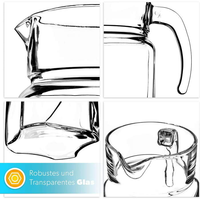 Скляний глечик з міцного скла 1,7 л KADAX