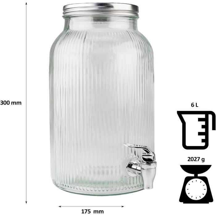 Диспенсер для напитков с краном 6 л SUPERBUTELKI.PL