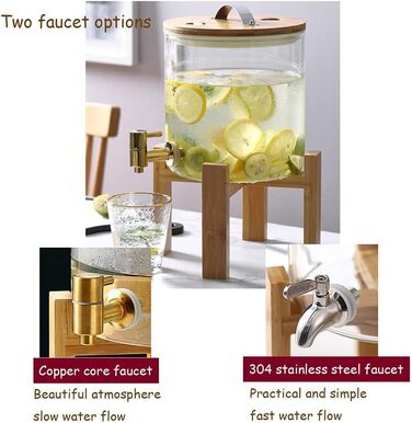 Диспенсер для напоїв скляний з краном 5 л Generisch