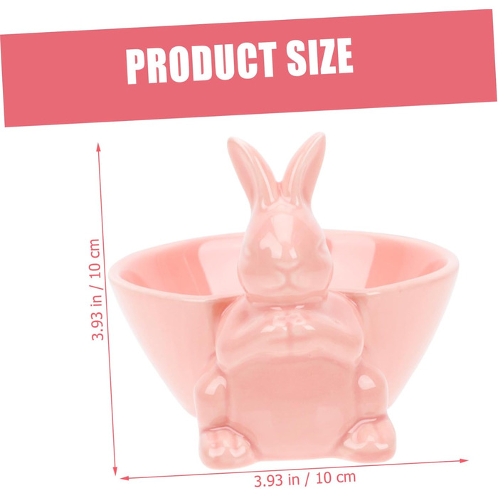 Керамическая миска с кроликом розовый HOLIDYOYO