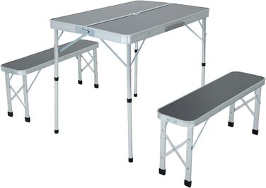 Набор для пикника стол и 2 скамейки серый AKORD