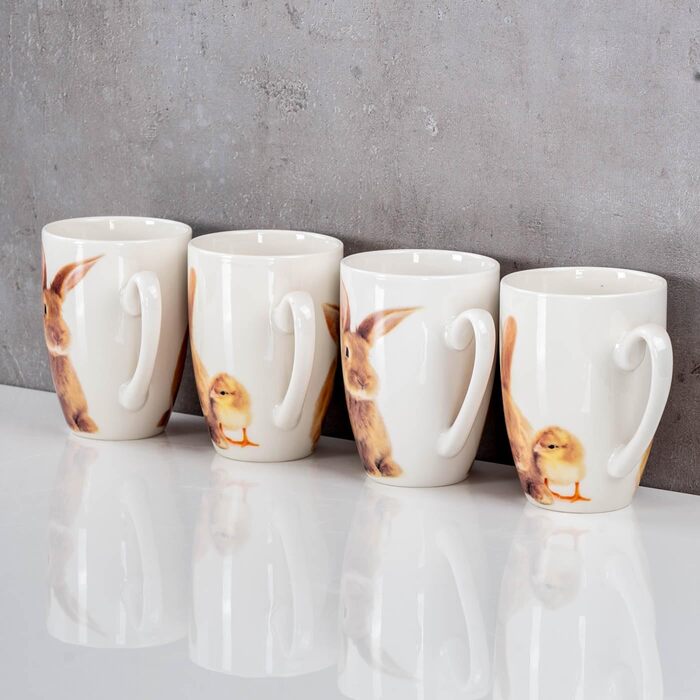 Набір із 4 чашок з малюнком кролика levandeo