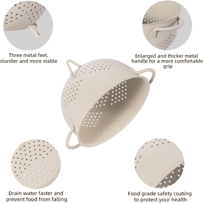 Металеве сито для пасти з подвійними ручками beifeier