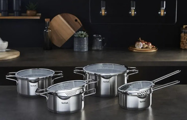 Tefal Набір посуду Nordica, 10 пр., нержавіюча сталь, скло