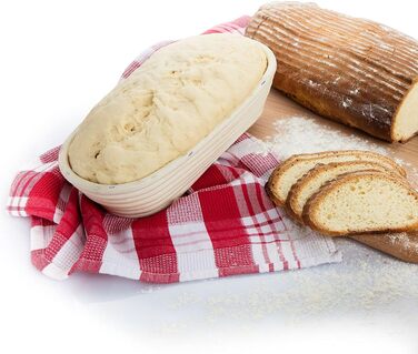 Кошик для вистоювання Westmark, для тіста для хліба вагою 1500-2000 г, овальний, довжина приблизно 40 см, ротангова тростина, світло-бежева, 32022270 (набір з 2 шт. , довжина 27,5 см)