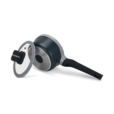 Ковш Fissman со стеклянной крышкой LUXURIA 16x8см/1,3л алюминий с антипригарным покрытием (14549)