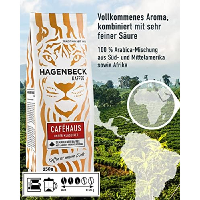 Кава - Кав&39ярня - Смажена кава - Мелені кавові зерна - 250 г - 100 арабіка - Ароматна - Традиційна кавова суміш (Набір для зразків (4 упаковки), 250 г (4 упаковки))