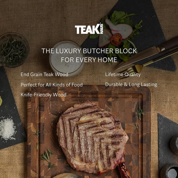 Професійна обробна дошка з тикового дерева 40,5 х 30,5 см Teakhaus