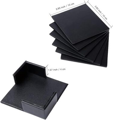 Набір підставок для напоїв із 6 штук з екошкіри RICHSUM