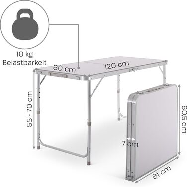 Складной кемпинговый стол белый Raburg