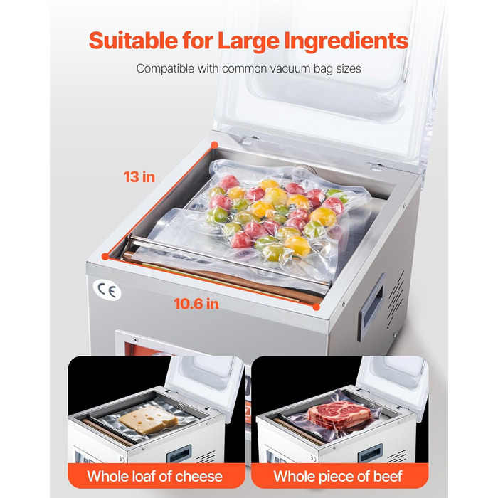 Профессиональный камерный вакууматор 180 Вт DZ-260A VEVOR