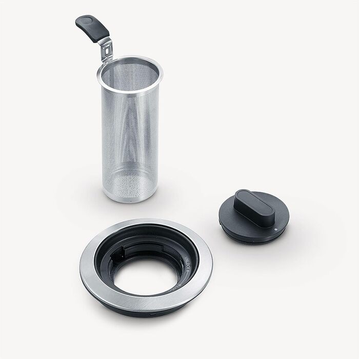 Скляний чайник SEVERIN, чайник з регульованим регулятором температури, скляний чайник з функцією швидкого кип'ятіння, 2 200 Вт, нержавіюча сталь / чорний, WK 3477 з РК-дисплеєм одинарний