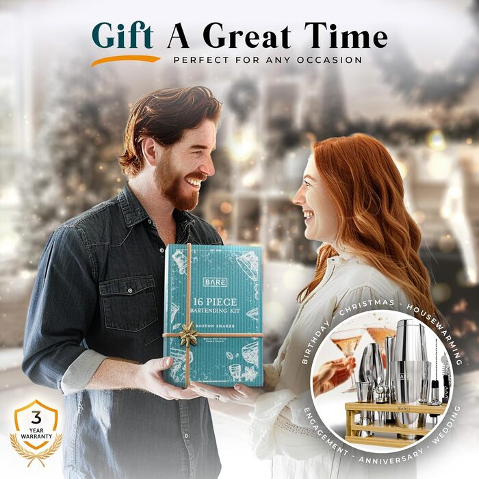 Набір для коктейлів 16 предметів срібний Bare Barrel