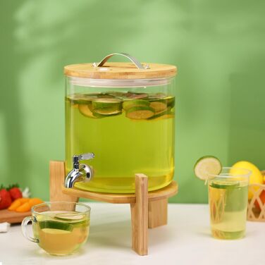 Диспенсер для напитков стеклянный с краном 5 л Hiziwimi