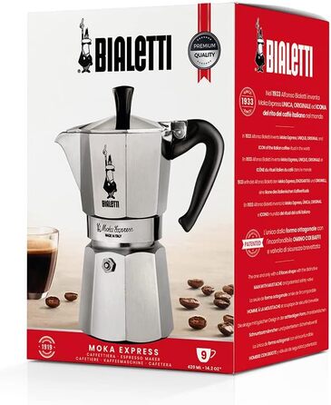 Кофеварка гейзерная 420 мл на 9 чашек Moka Express Bialetti