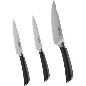 Немецкая нержавеющая сталь, черная ручка, кухонный нож, можно мыть в посудомоечной машине, гарантия 25 лет (набор ножей 3 шт.), 920268 Comfort Pro