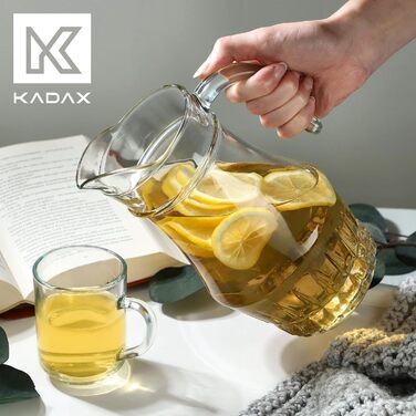 Скляний глечик для води з носиком та зручною ручкою 1,5 л KADAX