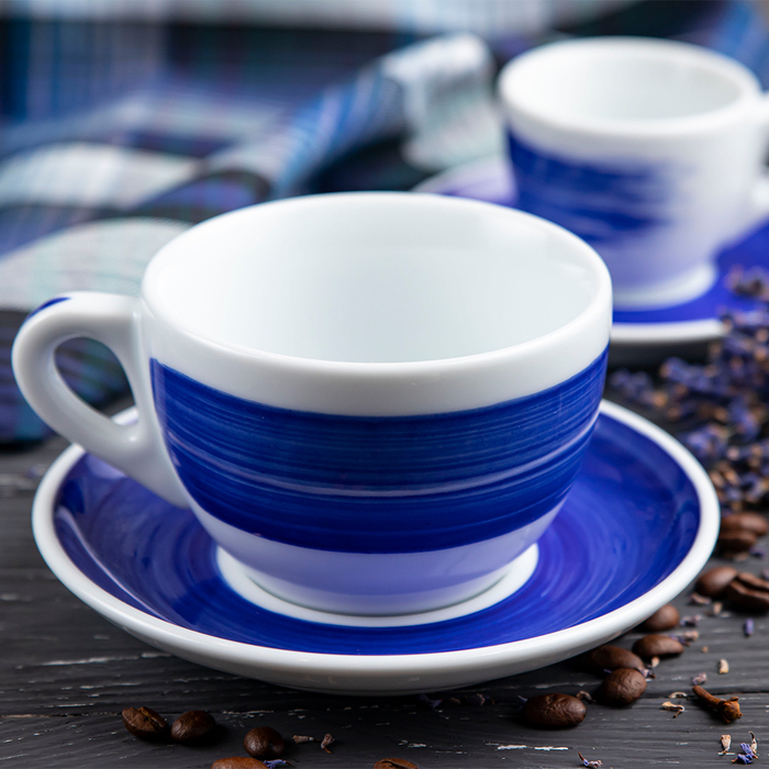 35113 Чашка espresso 75 мл Blue stroke B 'Verona Millecolori Hand Painted Brush stroke B Blue with S