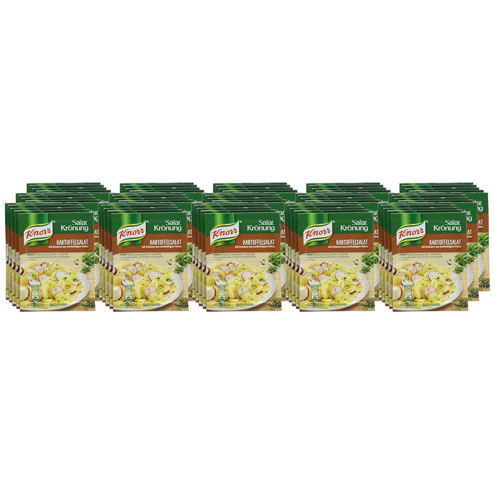 Заправка для салату Knorr з кроповими травами для смачної заправки для салату з натуральними інгредієнтами* 5 x 3 порції 15 шматочків кропової зелені (картопляний салат, 40 г (15 шт. у упаковці))