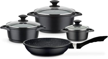 Набір каструль та сковорідок, 7 предметів, чорний Gourmet Granite GSW