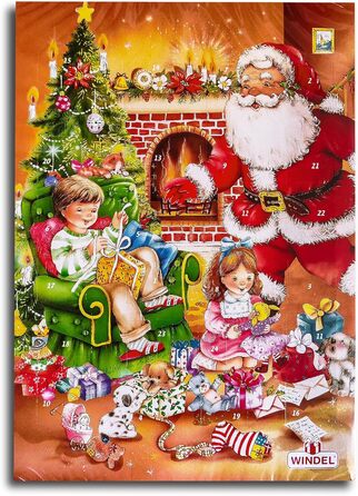 Адвент-календарь, 24 фигурки из молочного шоколада, мотив рождественских подарков Windel