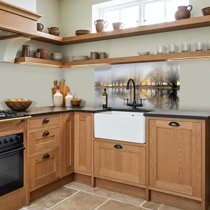 Кухонний фартух 60x80 см Самоклеючий настінний захисний екран для кухні Кухонний фартух Кухонні фасади Кухонні фартухи Кухонна стіна Вода - Пейзаж - (Природа - Пейзаж, 80 x 150 см)