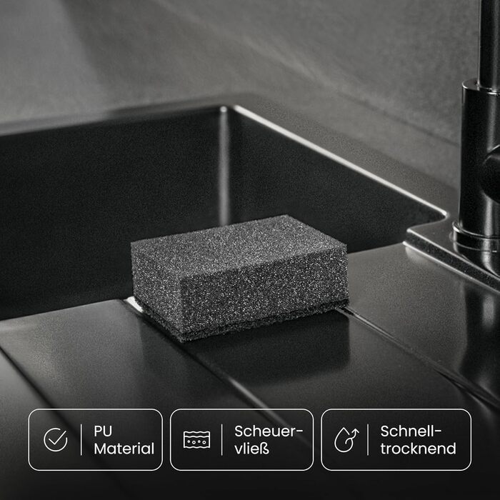 Набір губок для миття посуду 12 шт. чорний Black Sweden Home