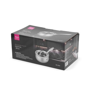 Ківш Fissman ABSOLUTE PRO 16x7,5 см / 1,5 л зі скляною кришкою нержавіюча сталь (5544)