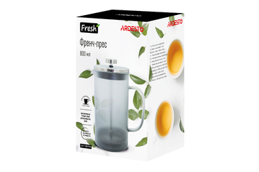 ARDESTO French Press Fresh, 800 мл, Серый, Матовый, Пластик, Стекло