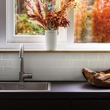 Наклейки для плитки, що самоклеяться - упаковка з 5 аркушів 29,36 см x 21,29 см - 3D самоклеючі ПВХ наклейки для плитки та фартуха для кухні, ванної кімнати та стін, кольорова та водонепроникна плитка (Cassandra Grey)