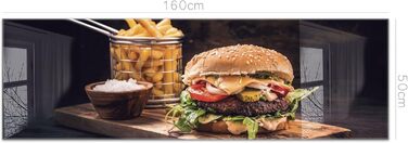 Кухонний фартух timalo зі скляним виглядом Акрилове скло 2 мм Бризкозахисна стіна для плити, скляний фартух, акрилова скляна настінна панель, захисна панель для фартуха Бетонно-блакитно-сірий (160x50 см, 242- Burger)