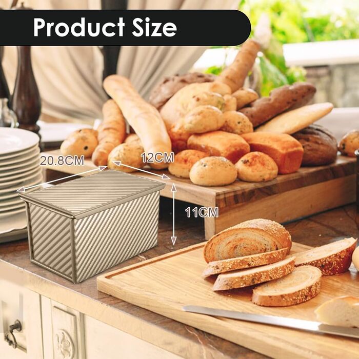 Форма для випікання хліба з кришкою, 21 x 11 x 11,5 см золотистий Aohcae