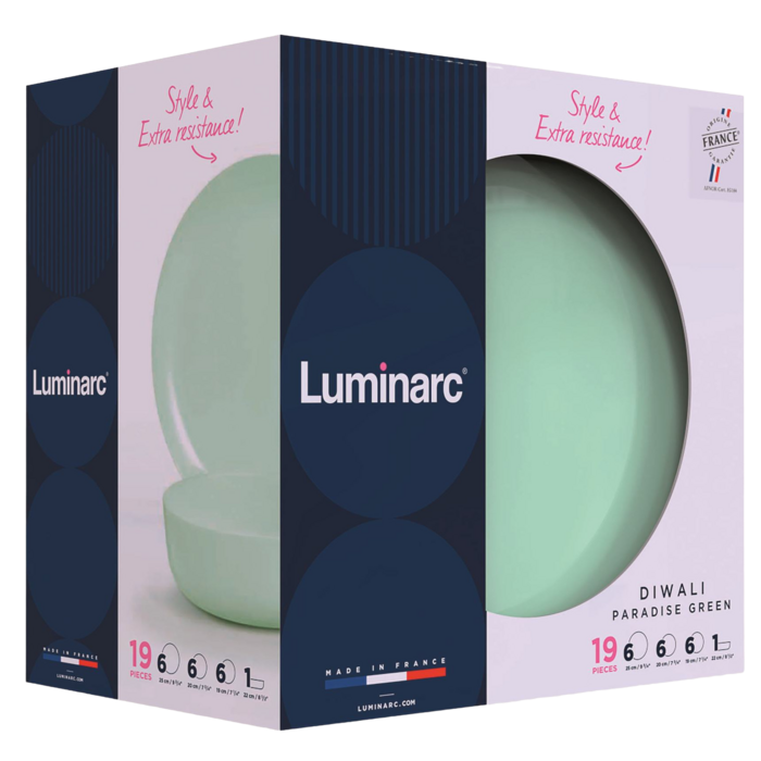 Сервіз Luminarc Diwali Paradise Green, 19 предметів (7224471)