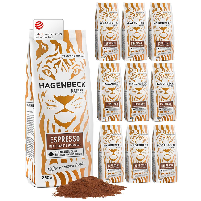 Кава - Кав&39ярня - Смажена кава - Мелені кавові зерна - 250 г - 100 арабіка - Ароматна - Традиційна кавова суміш (Еспресо, 250 г (10 шт.))