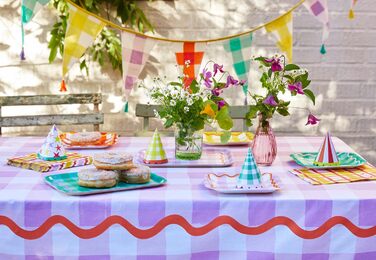 Різнокольорові паперові стаканчики для морозива - Посуд з паперу Gingham, що переробляється, для днів народження, вечірок та дитячих свят - 8 шт.