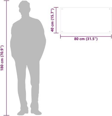 Брызкозащитник экран для плитки 80 х 40 см vidaXL