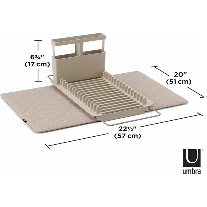 Подставка-сушилка для посуды с ковриком 51 х 57 см цвет лат. Udry Over the Sink Umbra