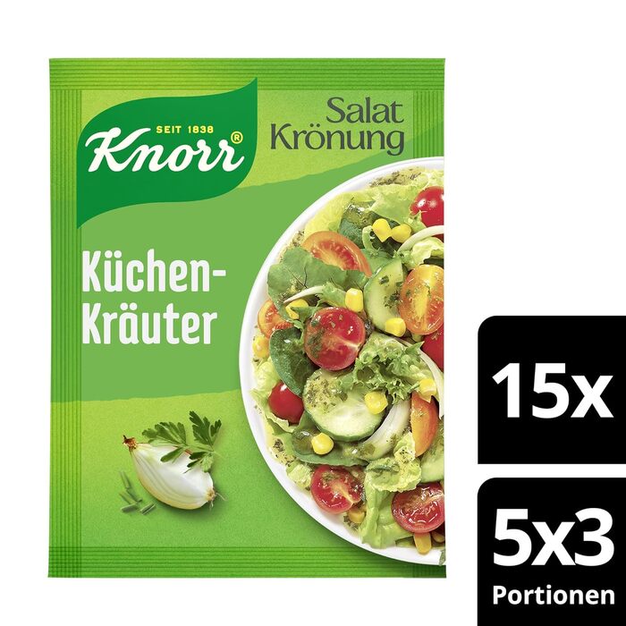 Заправка для салату Knorr з травами для смачної заправки з натуральних інгредієнтів* 15 шт., 5 шт.