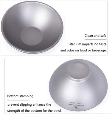 Титанова миска для кемпінгу 450 мл iBasingo
