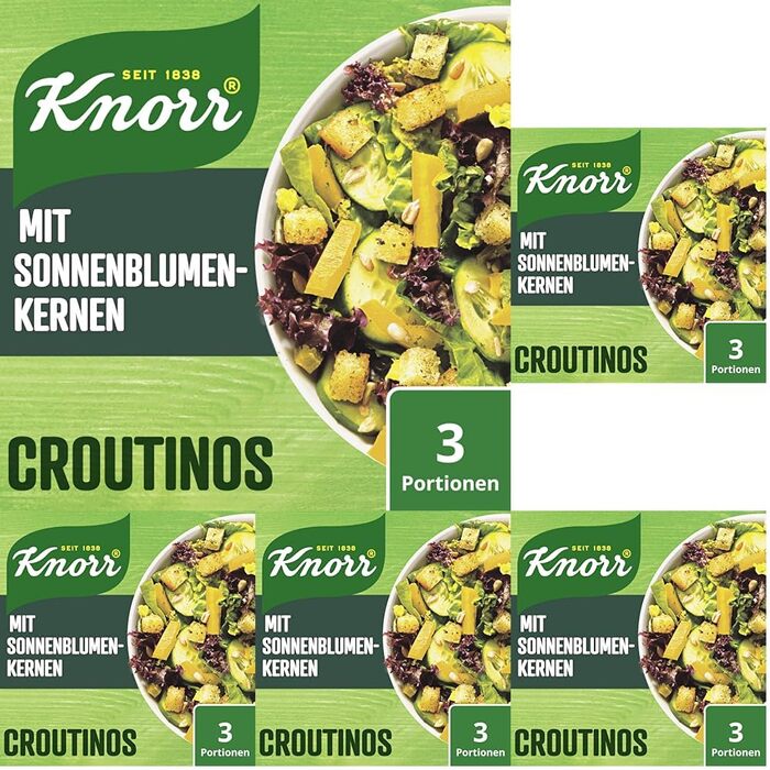 Салатні крутони Knorr з цибулею для смачного салату без додавання підсилювачів смаку 20 х 25 г (25 г (5 упаковок))