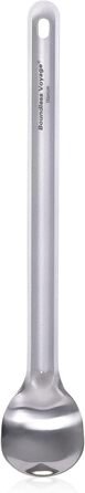 Безмежна подорож Outdoor Титанова ложка з довгою ручкою Spork Ультралегкий кемпінговий полірований посуд Набір столових приборів 2 шт. (Ti1509b)