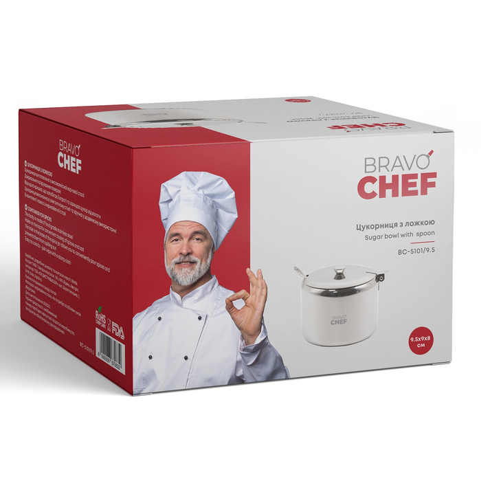 Цукорниця Bravo Chef з ложкою (6867983)